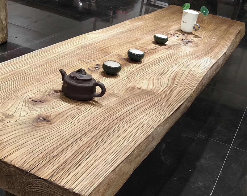 纯实木老榆木吧台板子台面大板餐桌工作飘窗写字台桌面板隔板定制_虎窝淘