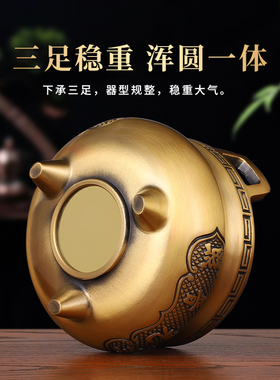三足宣德鼎炉纯供奉黄铜合金香炉