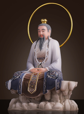 坐石三清道祖佛像汉白玉家用供奉