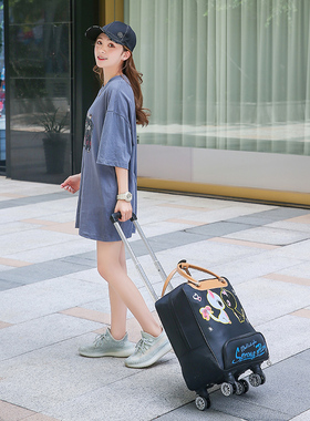 韩版万向轮拉杆包旅行包女大容量手提包出差登机箱轻便行李袋短途