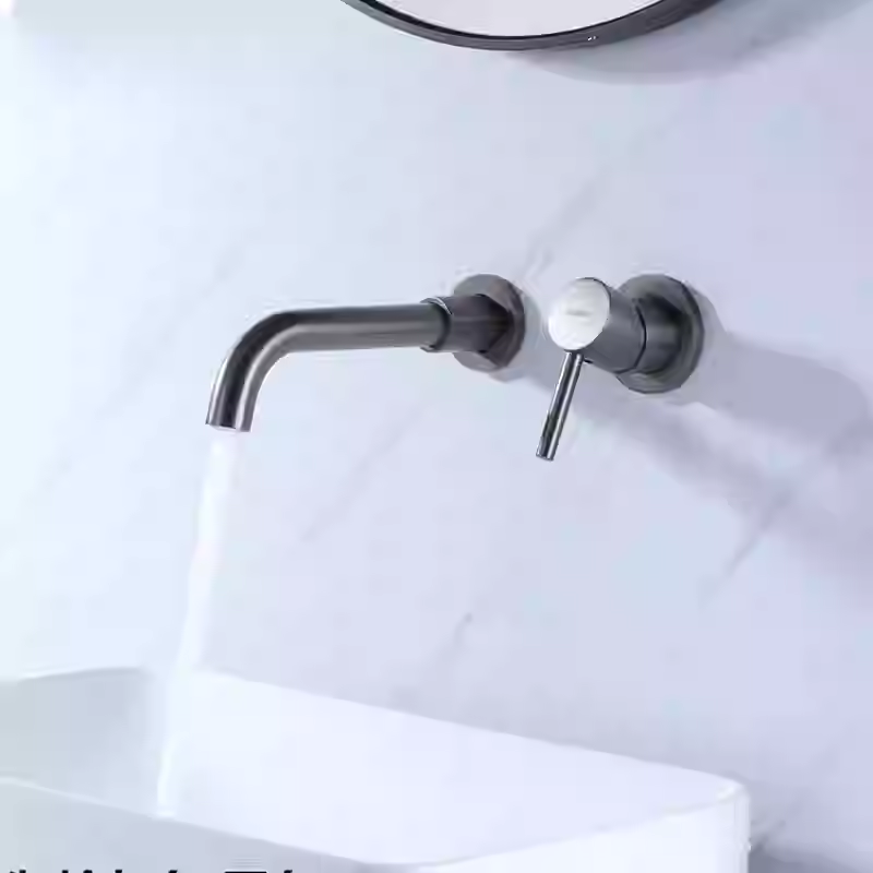 KL-8612全铜暗装面盆龙头冷热混水入墙式台盆脸盆浴室墙出 水龙头 - 图0