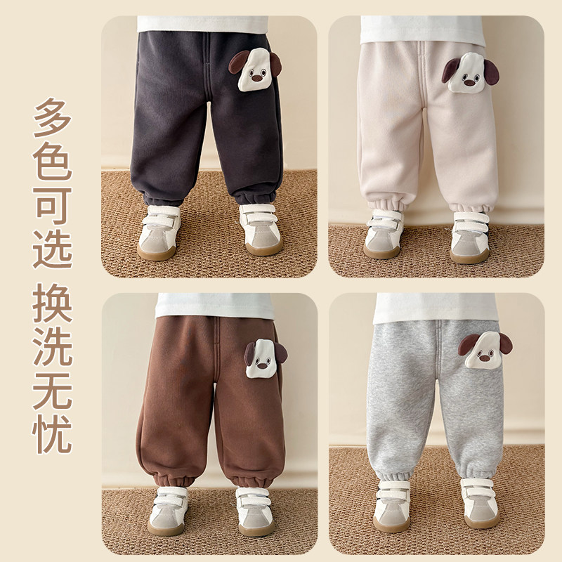 宝宝加绒裤子秋冬季a类薄绒小月龄婴儿保暖外穿1岁洋气儿童休闲裤,淘宝优惠券,粉丝福利购,淘宝优惠卷