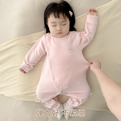 德绒婴儿连体衣秋冬款婴幼儿内搭打底加绒冬装宝宝睡衣保暖内衣服 - 图2