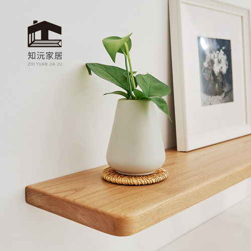 异型定制专拍 樱桃木北美FAS黑胡桃木老榆木一字置物架实木隔板 - 图1