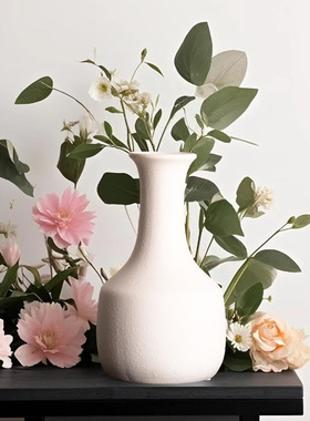 意境中式哑光白色陶瓷花瓶装饰品