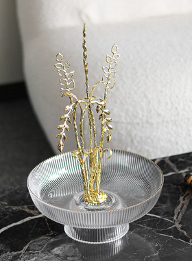 新中式抽象酒店桌面提手艺术麦穗