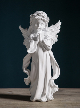 北欧女孩天使祈祷树脂装饰品摆件