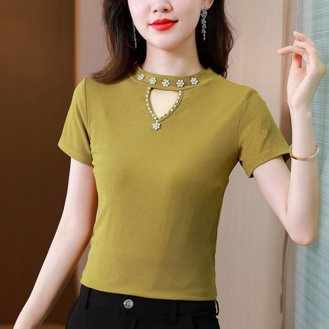 ຮູບແບບໃຫມ່ chic ແລະ versatile top beaded