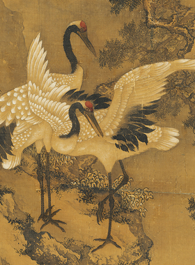 高清原大沈铨鹿鹤同春图吉祥画