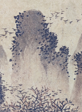 名画复制品宋画秋水枫桥图写意水墨山水画国画艺术微喷临摹装饰画