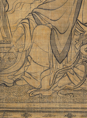 高清复刻李公麟维摩居士像白描