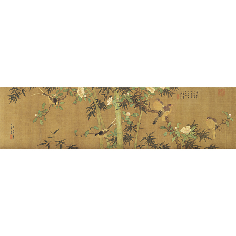 名画复制品余省仿林椿花鸟图卷工笔花鸟画国画艺术微喷临摹装饰画 - 图3