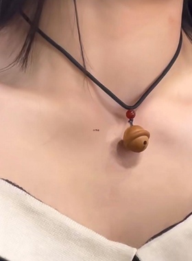 吊坠项链雕刻小红书同款铃铛复古