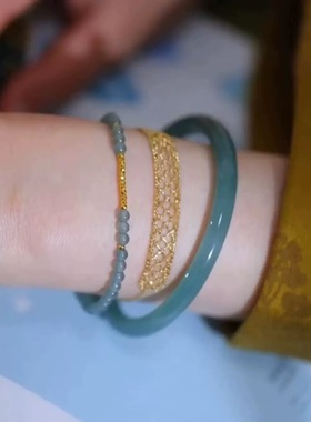 天然蓝水玉髓小米珠手链新中式国风手串蹦迪珠古法显白精致女手链