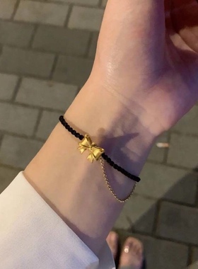 小红书同款在逃公主手绳夏季蝴蝶结手链女可爱少女闺蜜编织绳手串