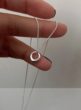 不规则圆环项链女2024年新款百搭叠戴项链女轻奢高级感夏天锁骨链