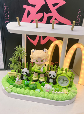 星星人奶油胶玄关入户钥匙收纳摆件展示架木质挂件进门创意置物架