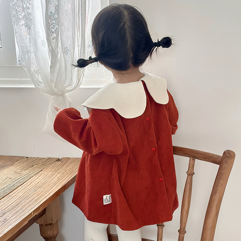 Cute girls waterproof reverse wear smock baby eating anti-stain protective bib girl fashion smock apron jacket