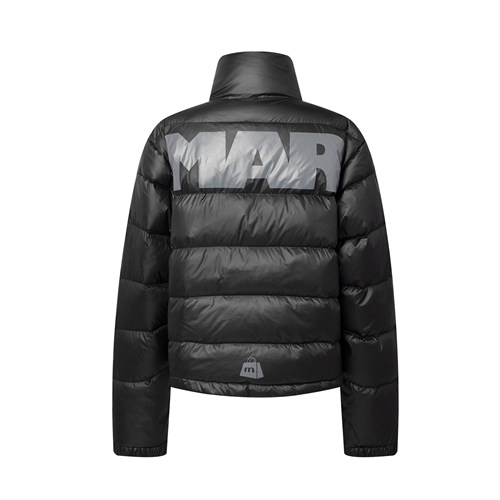 MARMORRIS美式短款立领印花高蓬度羽绒服鸭绒冬季面包服防寒外套 - 图3