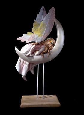 花仙子月亮少女天使客厅装饰摆件