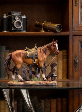 美式骏马客厅装饰摆件办公室酒柜