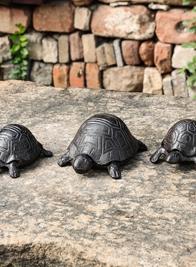 复古怀旧铁艺乌龟收纳盒模型摆件