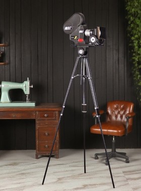 老式电影摄像机模型复古大型三脚架摄影机摆件道具古董上海老物件