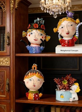 波西米亚女孩人物摆件高级感客厅