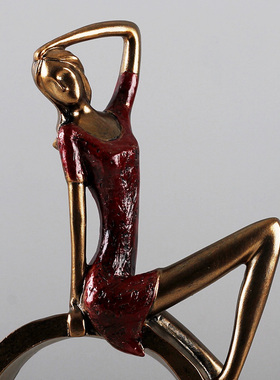 抽象读书文艺风复古少女礼物摆件