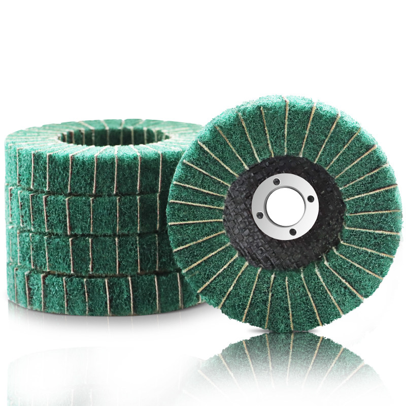 飞翼轮立式百洁布角磨机100尼龙纤维抛光轮布轮打磨百叶片拉丝轮,淘宝优惠券,粉丝福利购,淘宝优惠卷