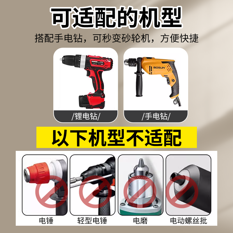 手电钻变砂轮机打磨头砂轮片磨刀金属抛光开刃手枪钻砂轮片工具,淘宝优惠券,粉丝福利购,淘宝优惠卷