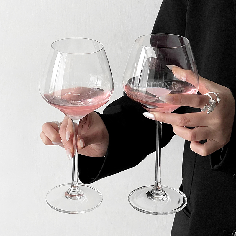 欧式ins轻奢大肚红酒杯水晶玻璃高脚杯葡萄酒杯大号勃艮第红酒杯-图3