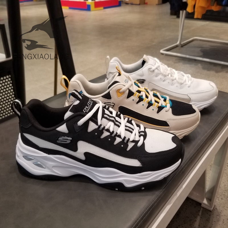 Skechers斯凯奇小白鞋D'lites 4四代黑白闪电熊猫鞋149491 237225