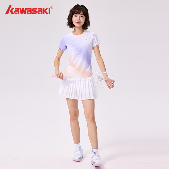 Kawasaki川崎春夏新款缤纷系列羽毛球服运动T恤休闲上衣