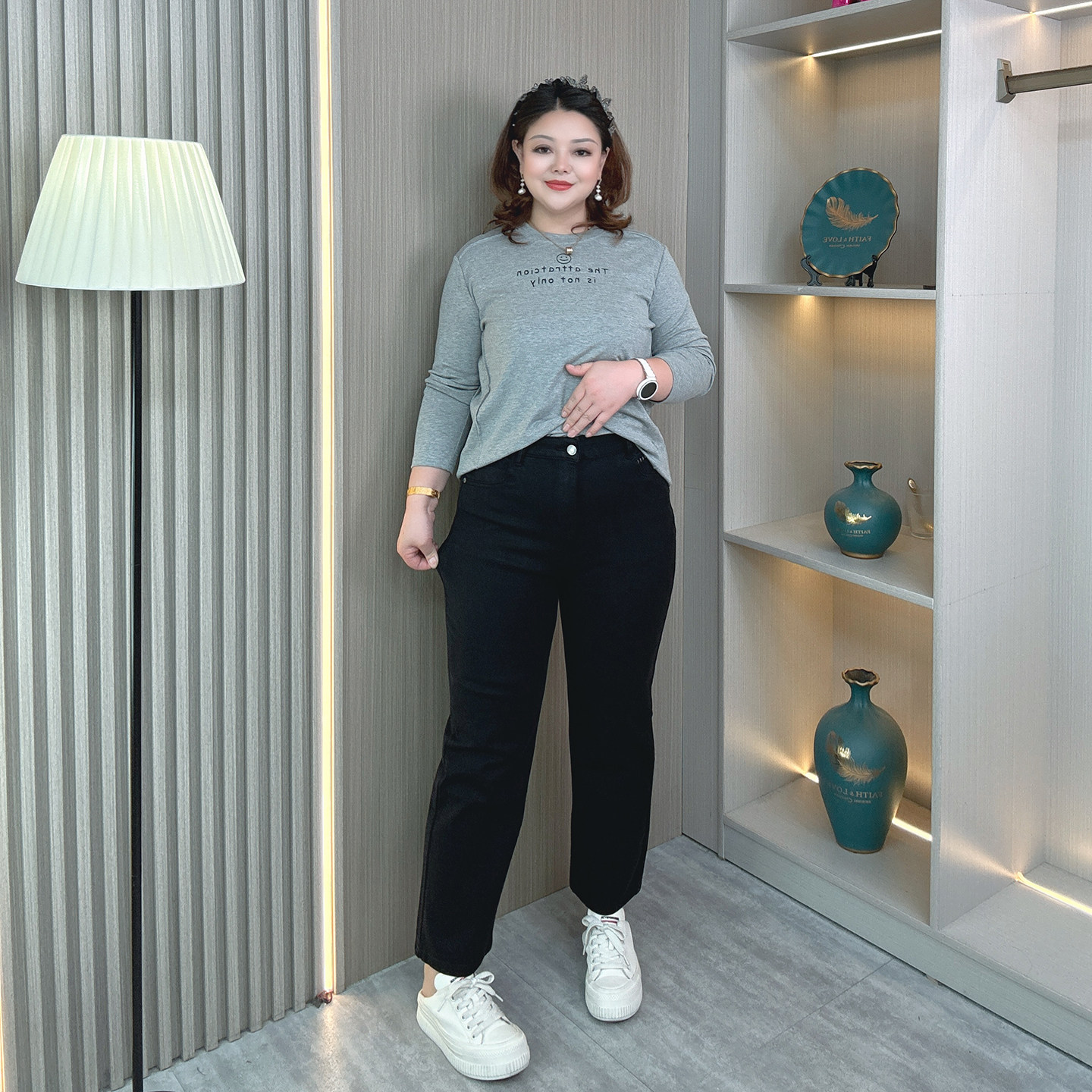 大码黑色窄版直筒牛仔裤女秋季新款胖mm弹力显瘦梨型身材九分裤子,淘宝优惠券,粉丝福利购,淘宝优惠卷