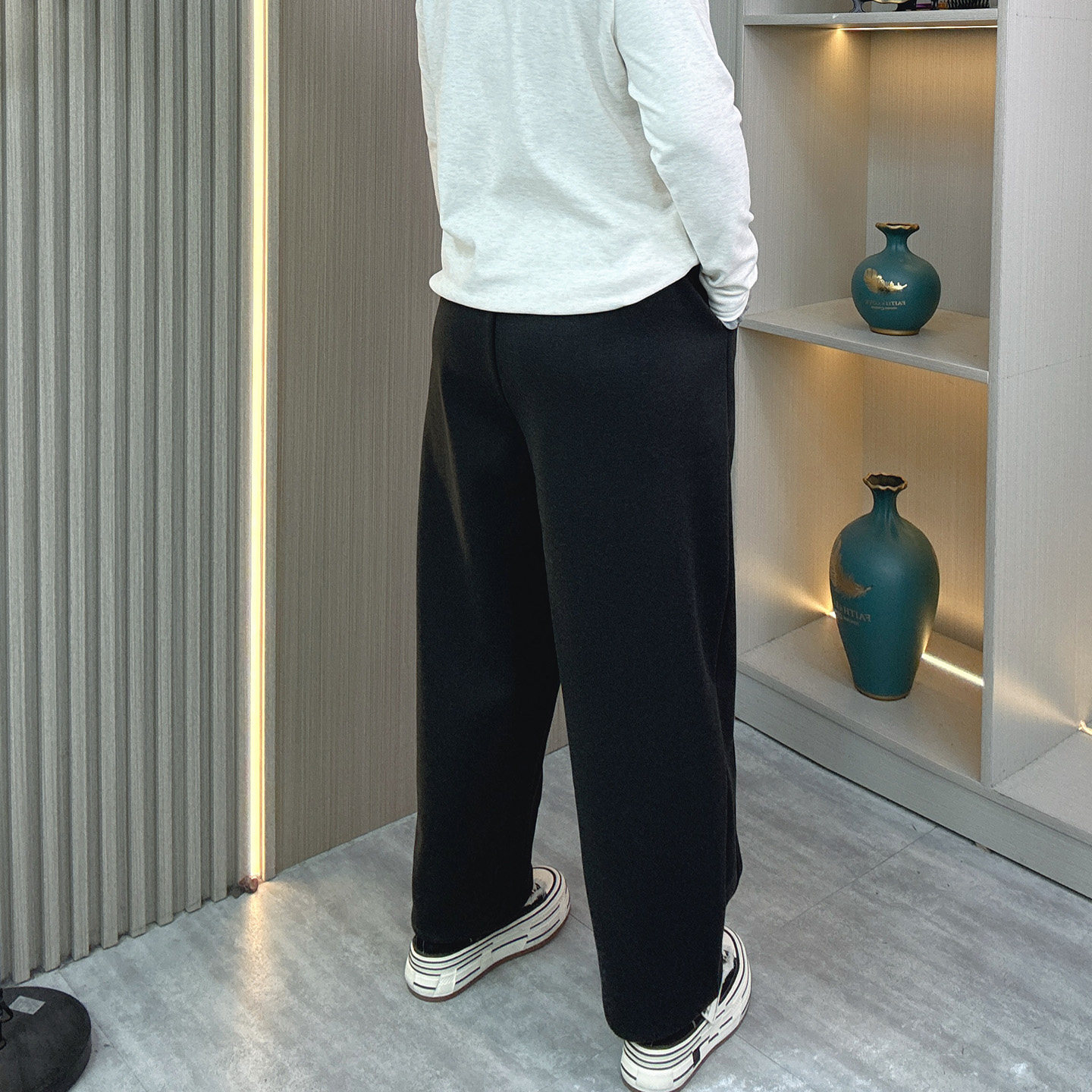 毛呢高腰加绒九分休闲裤女冬季大码胖mm宽松显瘦小个子百搭阔腿裤,淘宝优惠券,粉丝福利购,淘宝优惠卷