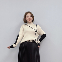 Big Code Womens Dress 2022 Spring Autumn Winter New Fat Mm Display Slim Collar Casual Knit Undershirt Hooded Sweatshirt Woman