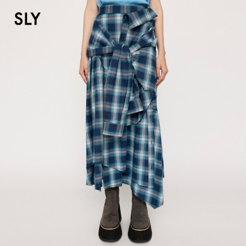 SLY夏季新品结构主义设计感街头风格纹半身裙030GAZ31-0620-图2
