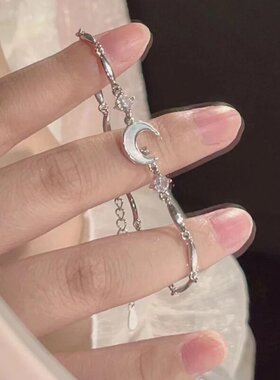 「冰蓝海域」甜酷不规则蓝色海浪手链设计感轻奢小众精致手饰礼物