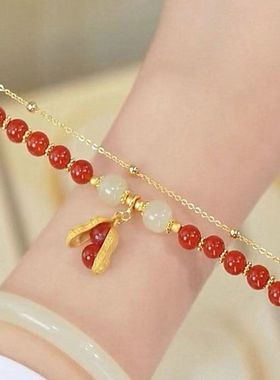 好事花生福牌双层叠戴轻奢