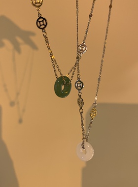 新中式玉石平安扣项链超美