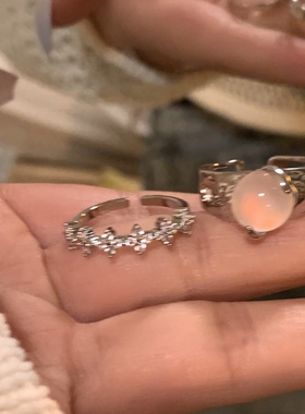 美到犯归月光戒指开口可调节