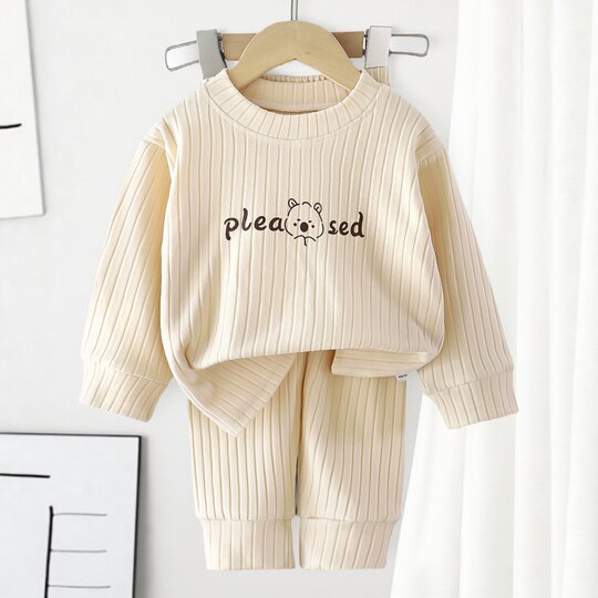 秋冬儿童德绒套装男女宝宝保暖内衣中小童睡衣打底秋裤孩子两件套