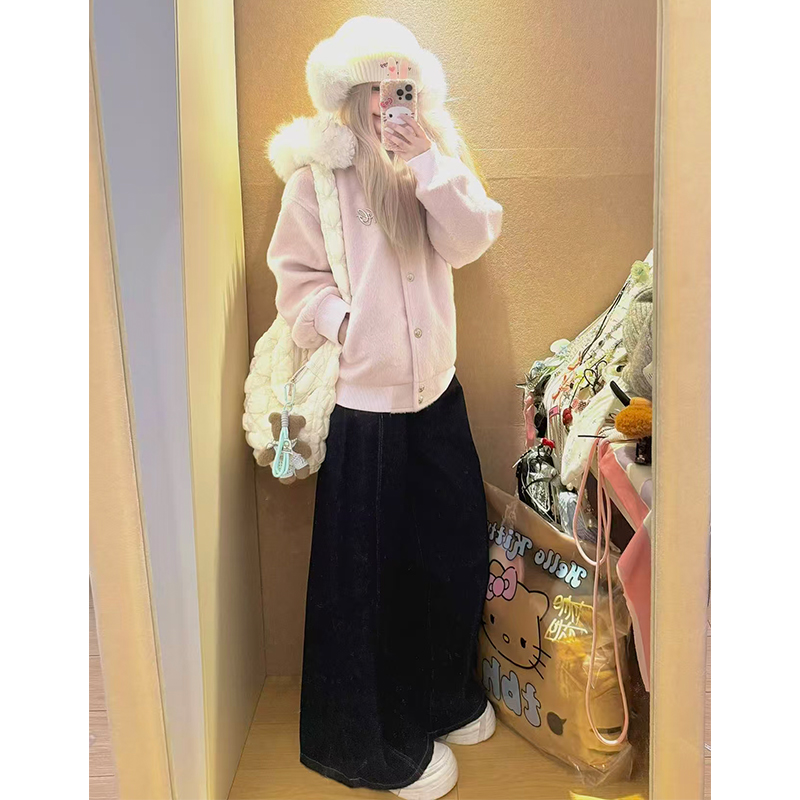 NANGOON 原创设计毛呢连帽冬季羊毛保暖毛领宽松休闲外套 - 图3