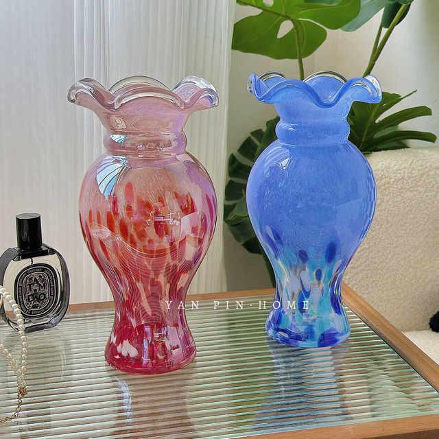 High-end glass vase for Yanpin living room