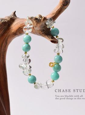 轻奢小众天河石白水晶能量手串