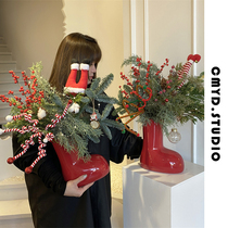 CMYD Fill in and please your own life small crowdsourced red shoes Ceramic creative pendulum table Tabletop Decorations