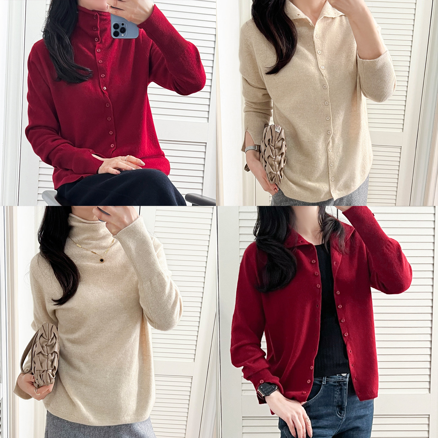 YouYoung悠扬|阿拉善绒四穿羊绒衫 老钱风新设计纽扣立领polo开衫,淘宝优惠券,粉丝福利购,淘宝优惠卷