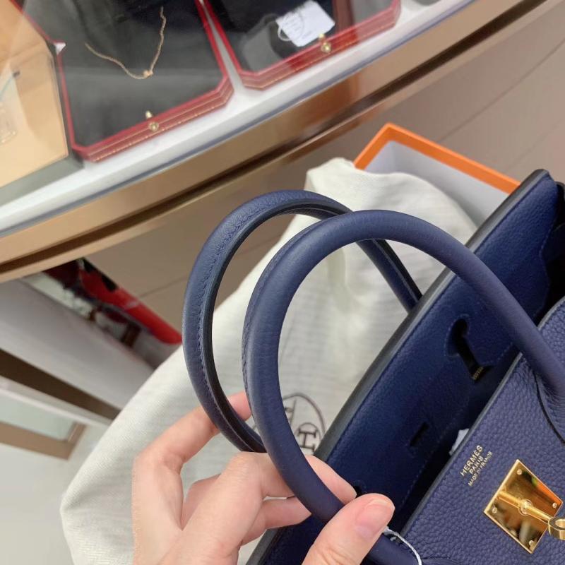 【97新】二手奢侈品birkin30午夜蓝金扣togo皮女士手提包包回收 - 图1