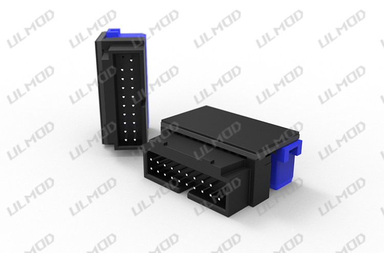 台式机主板USB3.0 19Pin/20Pin插座90度转向弯头转换接头连接器 - 图0